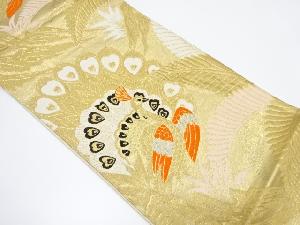 アンティーク　孔雀模様織り出し袋帯（材料）